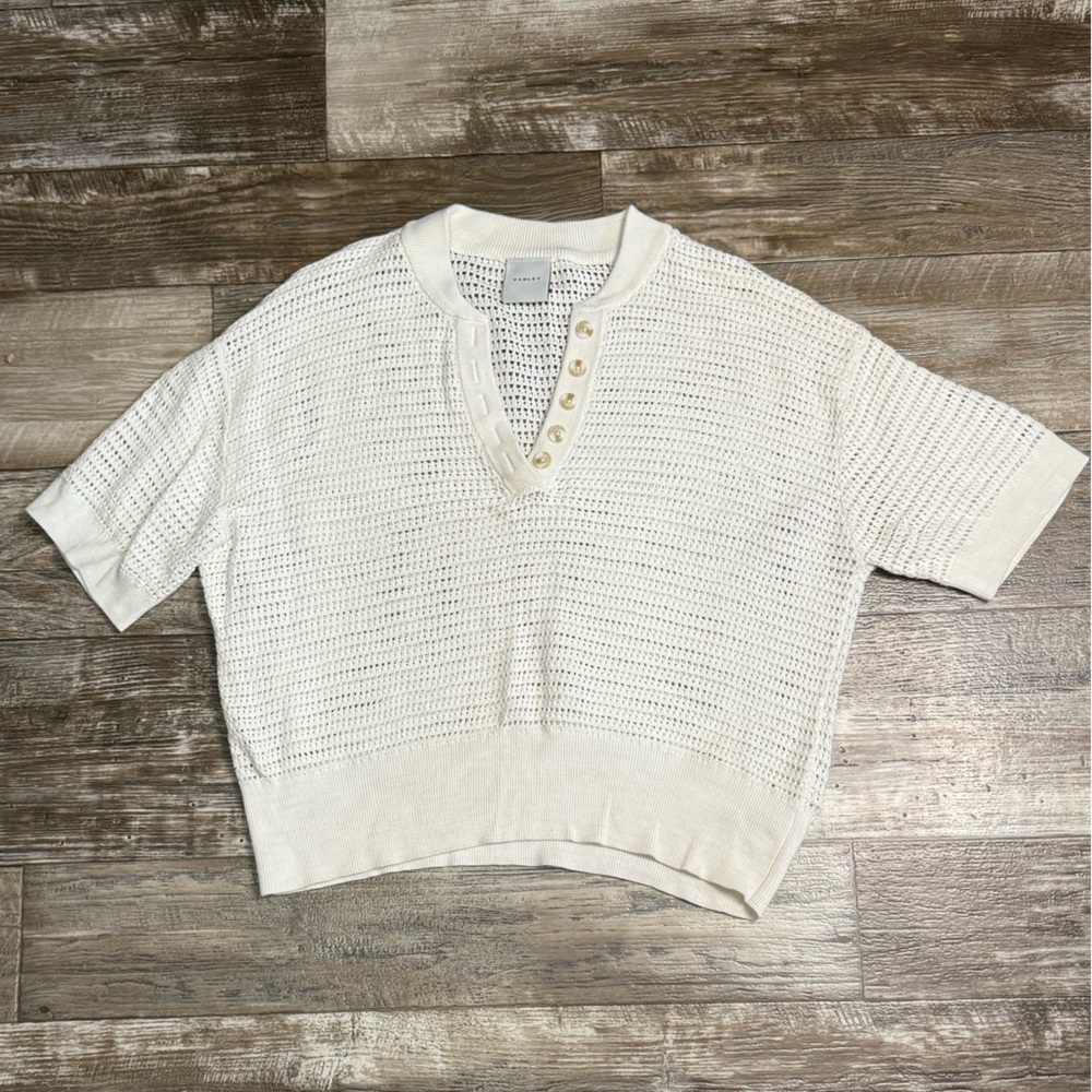 Varley Cream Kelly Knit Women's Top Size Large